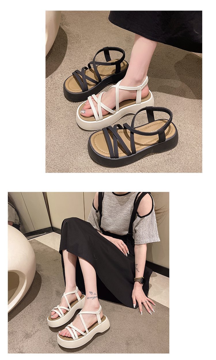 厚底松糕凉鞋女2024年夏季新款韩版小个子交叉细带高跟罗马鞋详情14