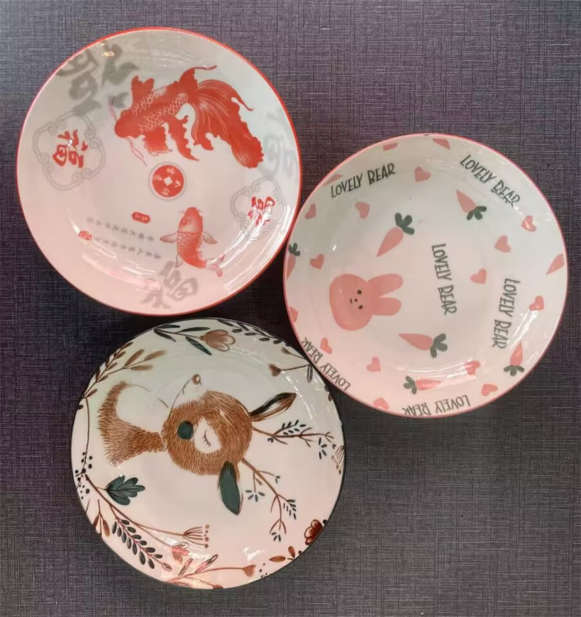 6.25-inch ceramic plates, first-grade round plates, ceramic fruit plates, bowls, plates, rice plates, tableware, vegetable basins, Yiwu products pic 18