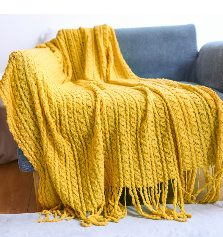 Sofa blanket, knitted blanket, Nordic sofa towel, cover fabric, fringed woolen blanket, air conditioning blanket, nap blanket, pillowbed blanket pic 33