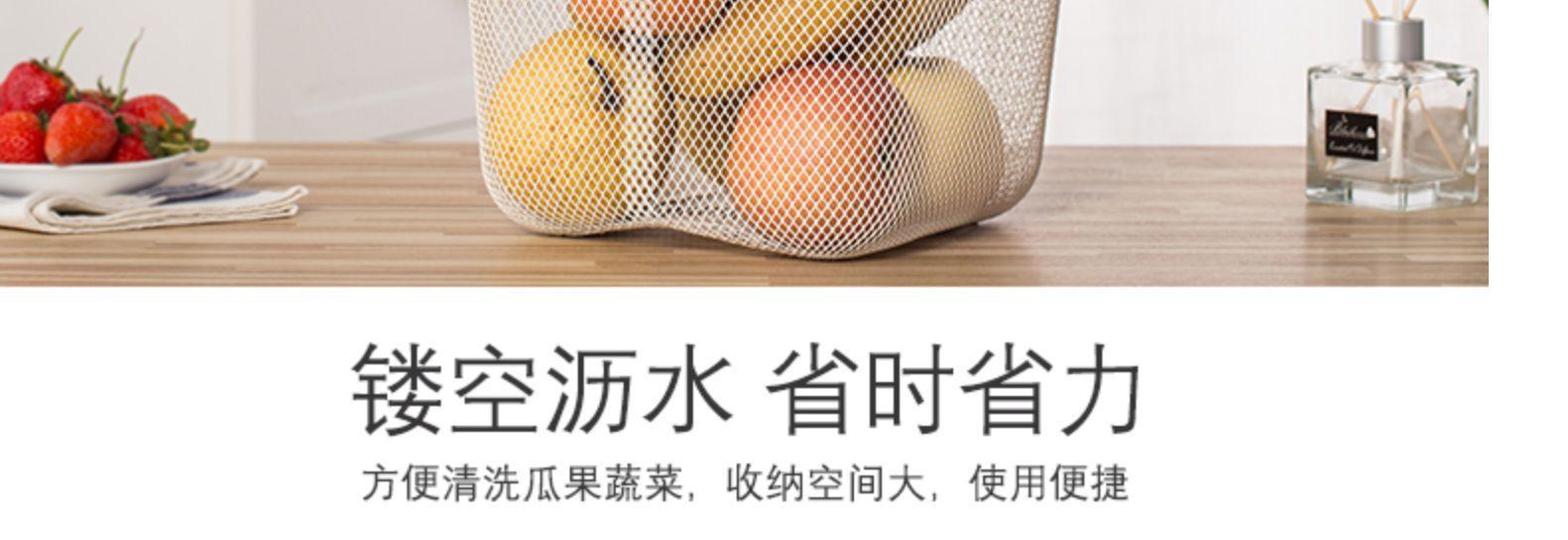 厂家直销北欧铁艺菜篮子厨房收纳筐水果篮桌面零食果蔬小篮子家用详情6