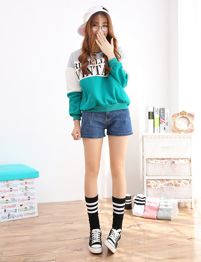 Japanese autumn and winter new combed cotton warm socks, three-bar student socks, air-conditioned room knee and leg guards pic 8