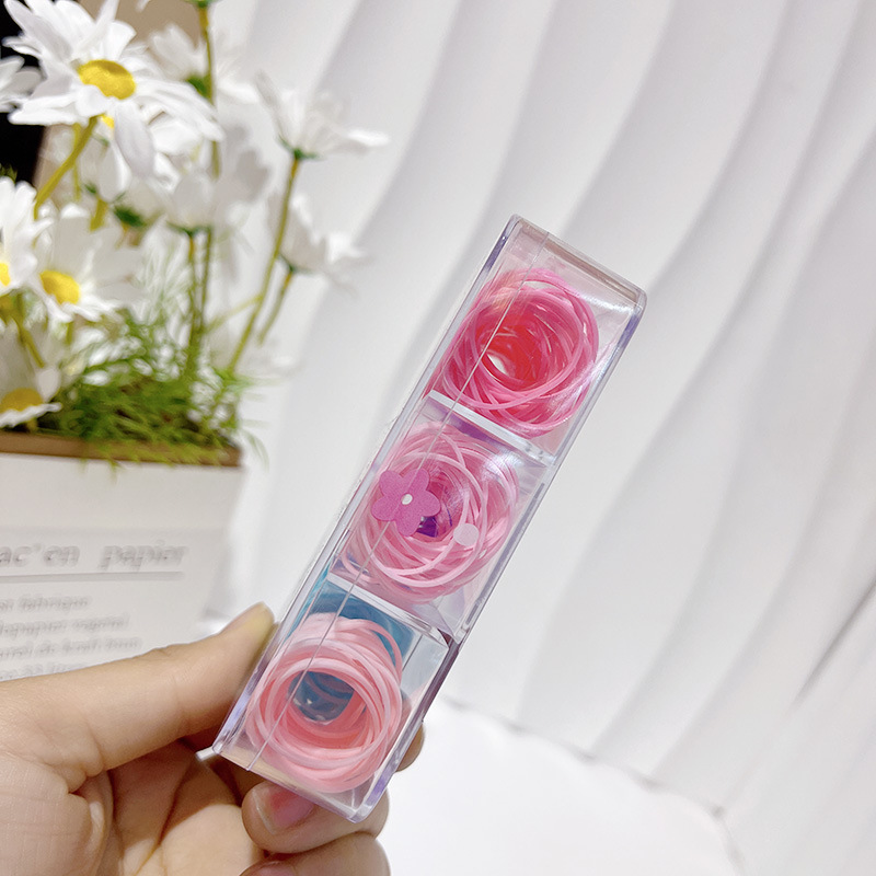 马克龙色盒装一次性皮筋彩色加厚长拉不断高弹力皮筋儿童小皮筋详情4