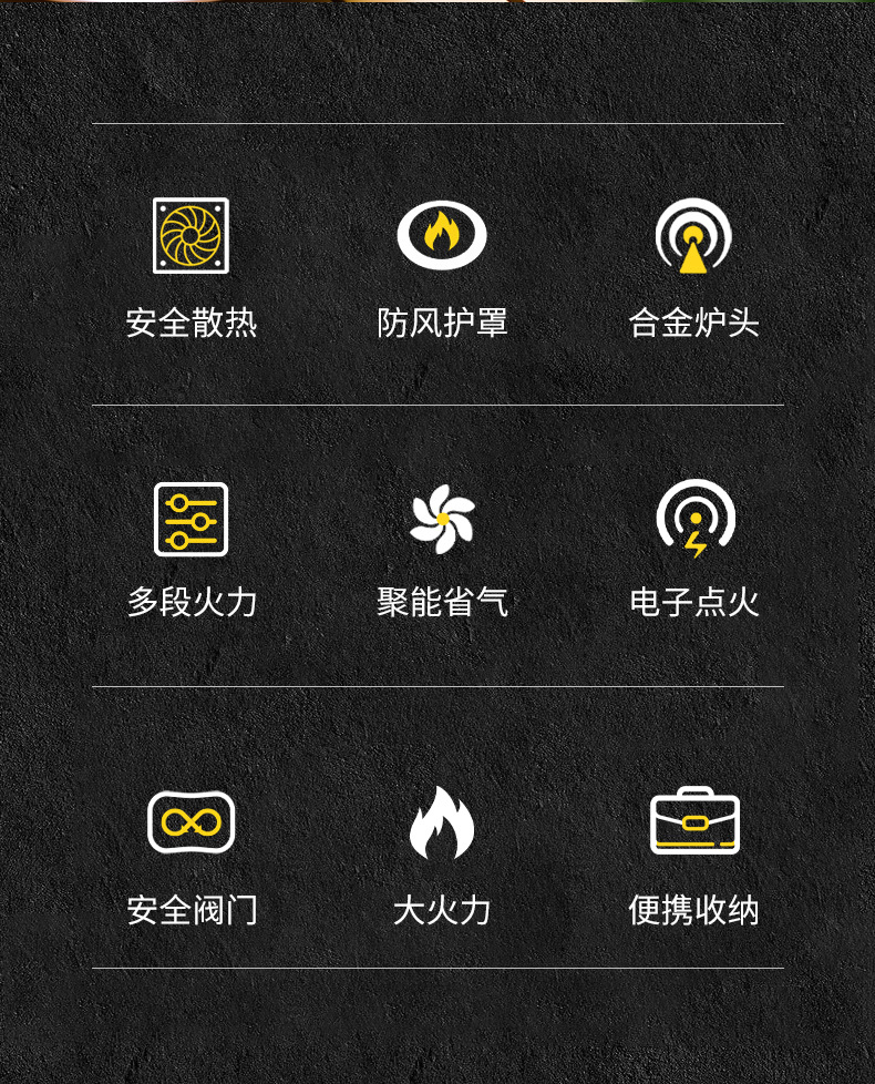 Factory direct sales of outdoor camping barbecue grills, portable kitchen baking gas cylinders, picnic stoves, windproof cassette stoves pic 2