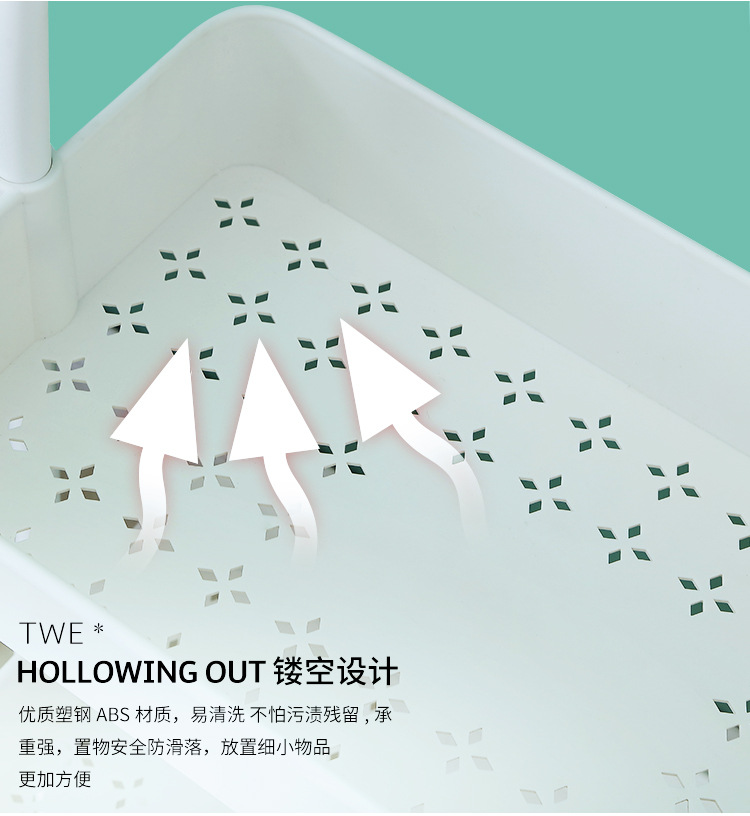 New kitchen and bathroom multi-layer storage rack, bathroom trolley, mobile and easy-to-organize rack, living room storage rack pic 9