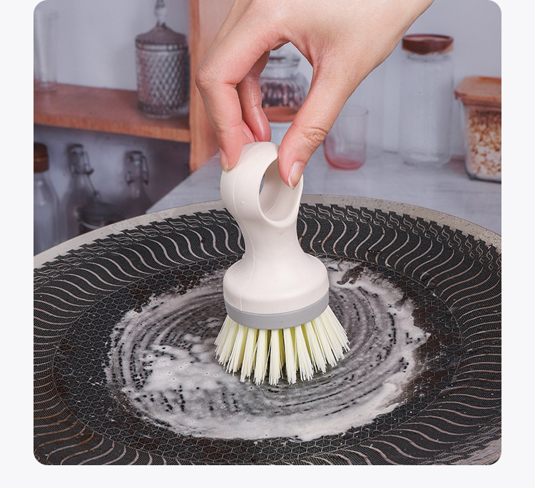 Japanese-style round-head flexible pot brush, round-head vegetable and fruit brush for removing mud, cleaning brush for removing dirt, and wall-mounted dishwashing brush pic 9