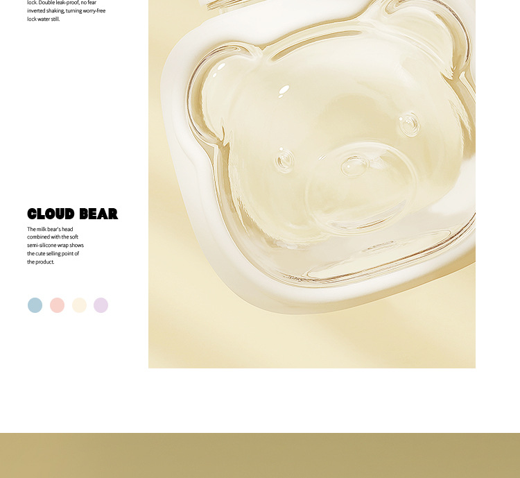 Little Tea Diary Disney Bear Summer New High Appearance Level Large Capacity Plastic Cup Student Portable bouncy lid Straw Plastic Water Cup 1000ML pic 6