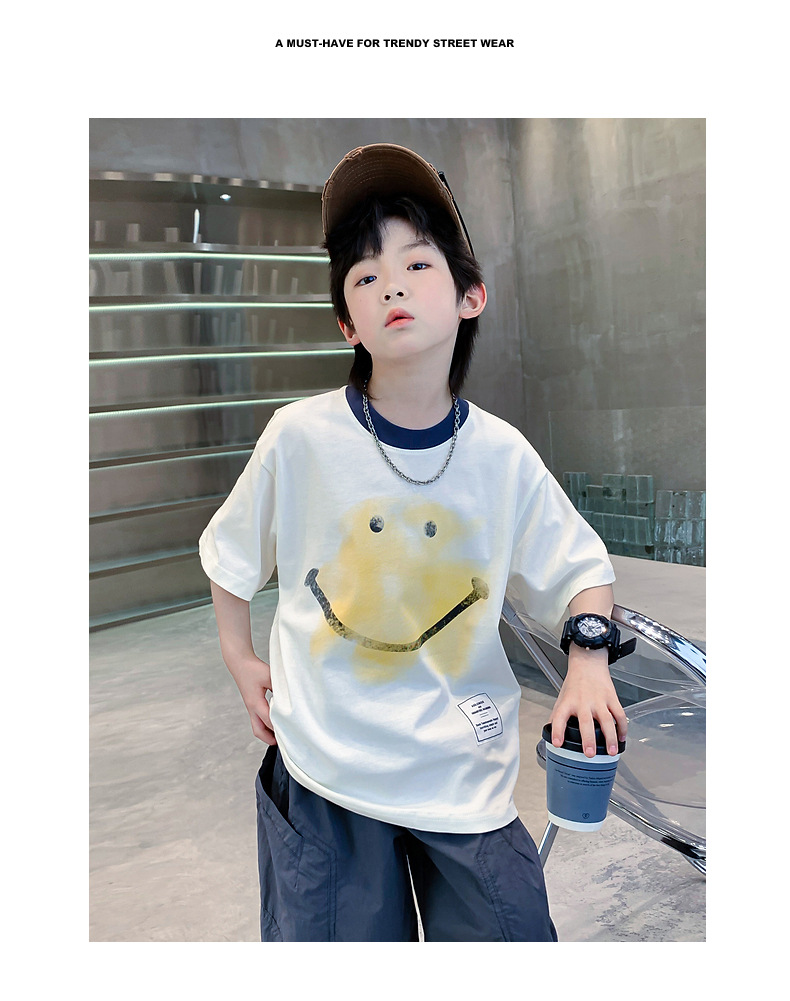 男童夏季凉感卡通短袖T恤2025新款儿童装夏装中大童宽松半袖上衣详情2