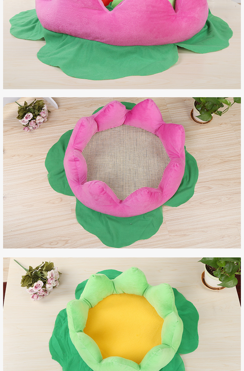 Best-selling pet bed mat three-piece set, comfortable Samoyed Husky dog bed mat wholesale, flower dog cage, lotus bed pic 7