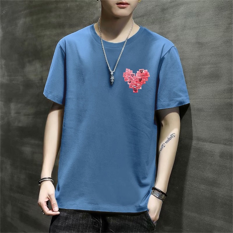 夏季男士短袖t恤圆领丅恤夏装潮牌体桖潮流打底衫修身上衣服半袖详情11