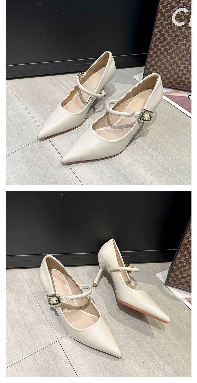 时装单鞋2024春秋外穿尖头粗跟皮带扣高级感气质通勤工作时装鞋女详情14