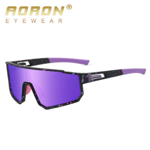 New one-piece large-frame outdoor sports sunglasses, cross-border polarized and colorful cycling sunglasses, trendy sunglasses 3086 pic 2