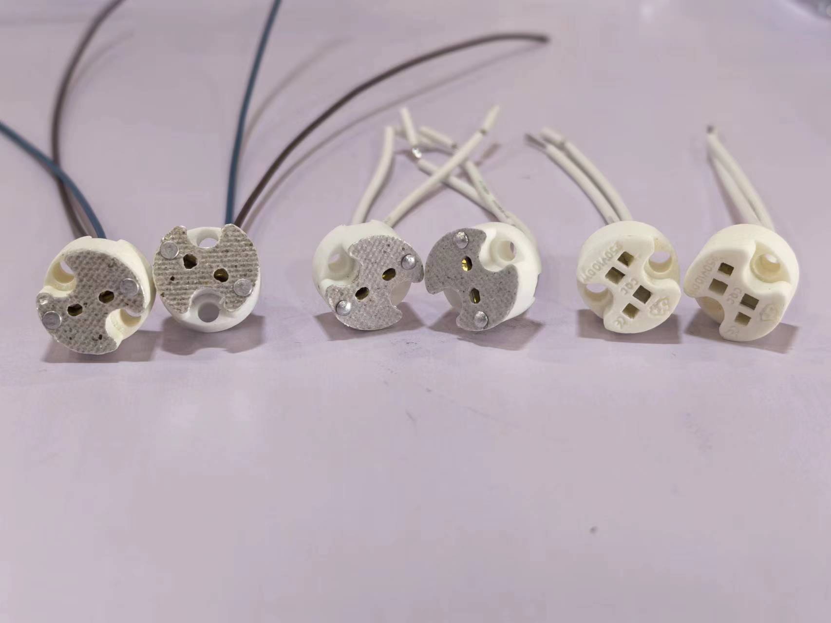 Ceramic lamp head lamp base, halogen lamp base, MR16 lamp base with 10cm line chandelier, led light source accessories manufacturer wholesale pic 1