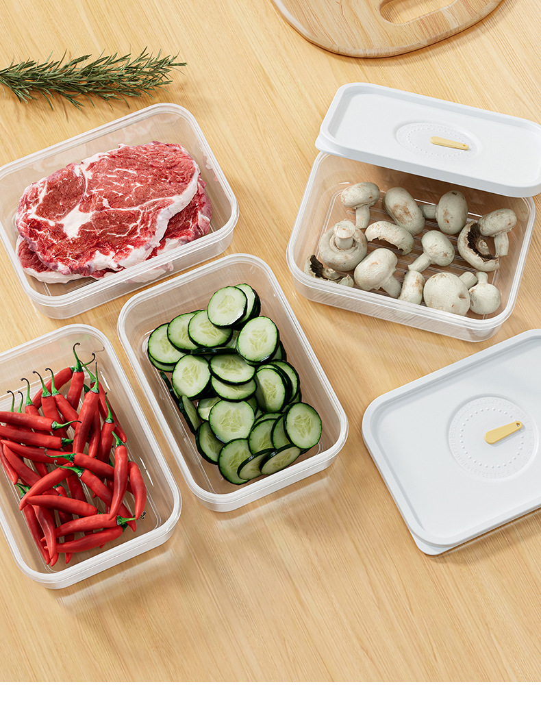 加厚收纳盒冰箱专用冻肉分装食品级保鲜盒食物密封塑料计时小盒子详情13
