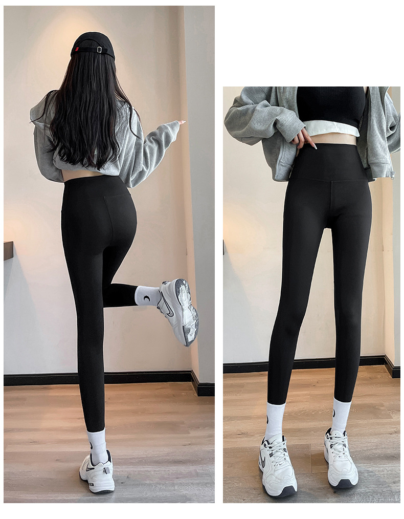 Pantalones de tiburón pulido para mujeres primavera nuevo tamaño grande pantalones de barbie color café pantalones de yoga de pies pequeños más polainas leggings al por mayor pic 29