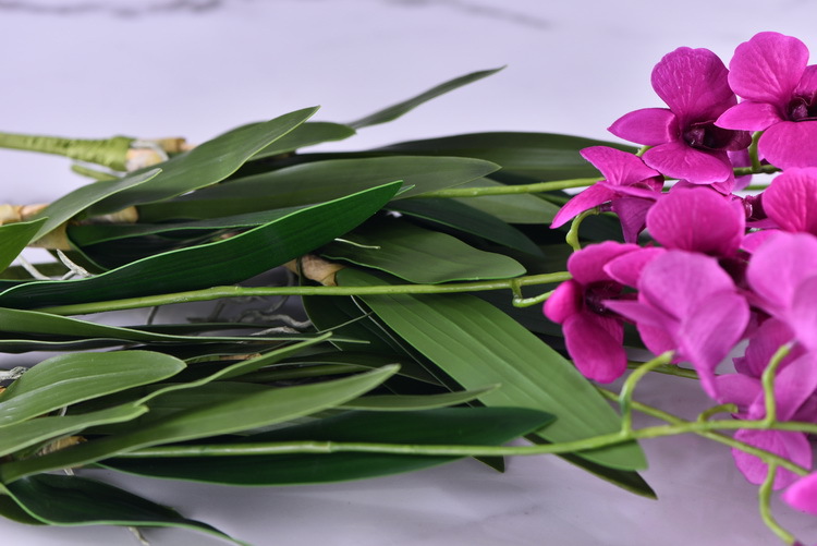 Factory direct sales of high-end artificial dendrobium, wholesale of artificial flowers with leaves, home decoration of Phalaenopsis and Lanjin artificial plants pic 32