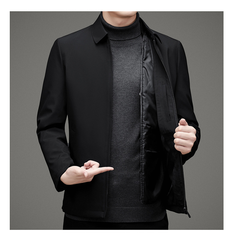 秋冬新款男装保暖加厚羽绒服中青年男式上衣纯色外套详情30
