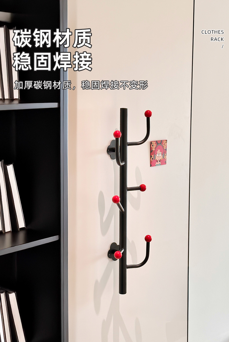 挂衣钩壁挂衣帽架免打孔门后挂钩置物架强力承重免钉无痕衣帽钩子详情10