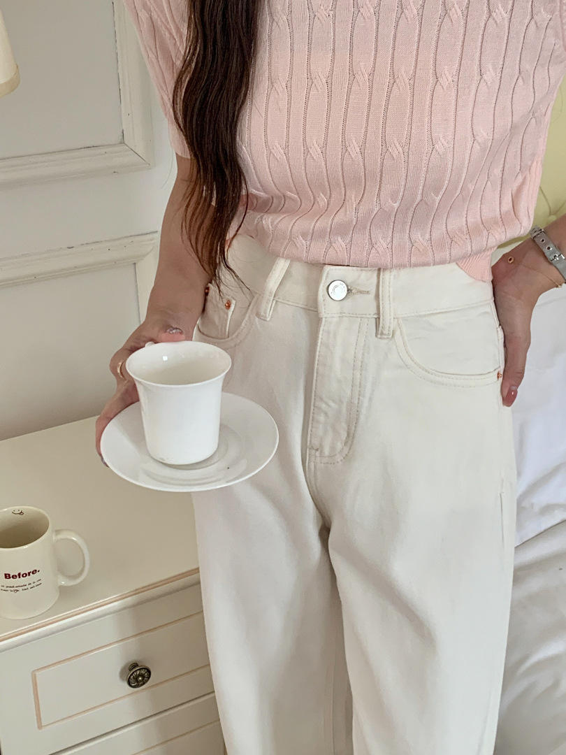 GAGD white Tencel wide-leg jeans for women, simple, loose and drape straight-leg jeans pic 23