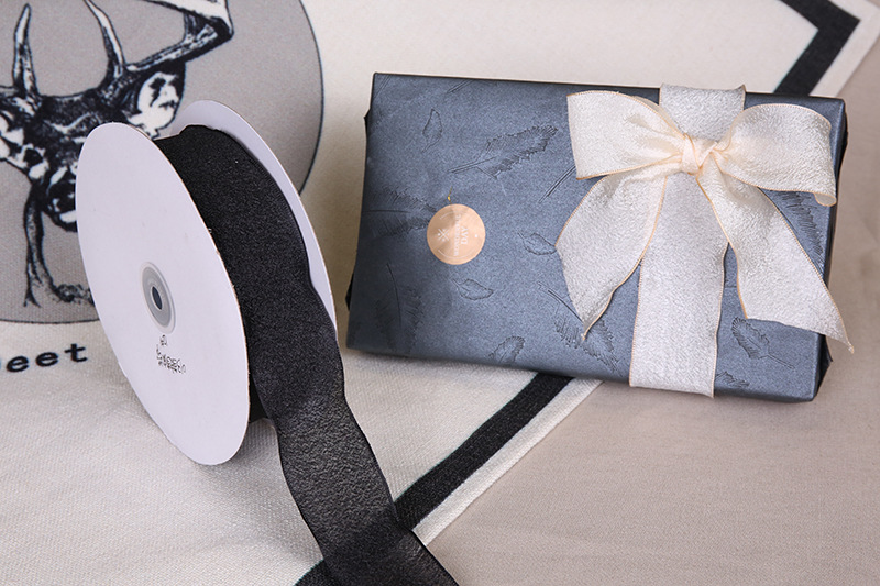 Dingxin fish tail Ribbon wholesale Korean version wave-burned edge yarn ribbon handcrafted hair accessory bow gift box packaging ribbon pic 14