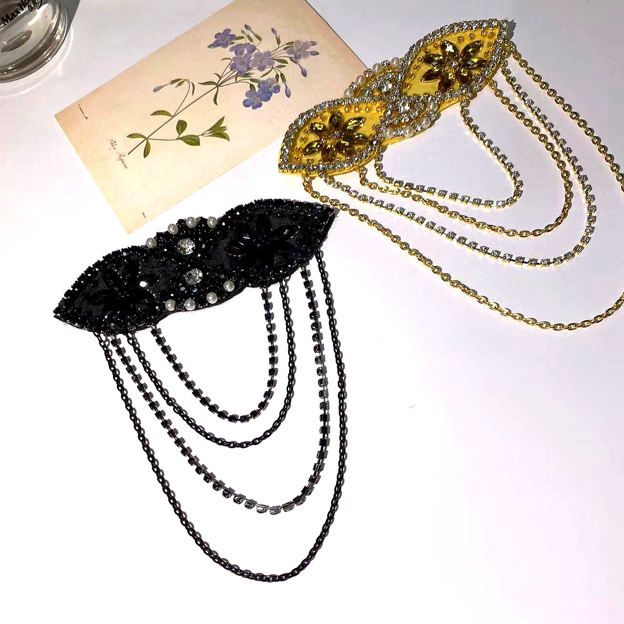 Amazon venta caliente 1920s vintage diadema accesorios hecho a mano borlas strass accesorios ropa accesorios accesorios lotes pic 5