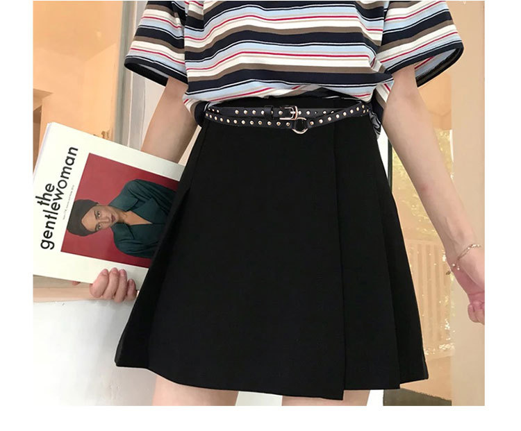 Comercio exterior europa y américa moda punk negro extra largo alrededor de dos anillos de remaches mujeres cintura fina cinturón de estilo fino de las mujeres pic 3