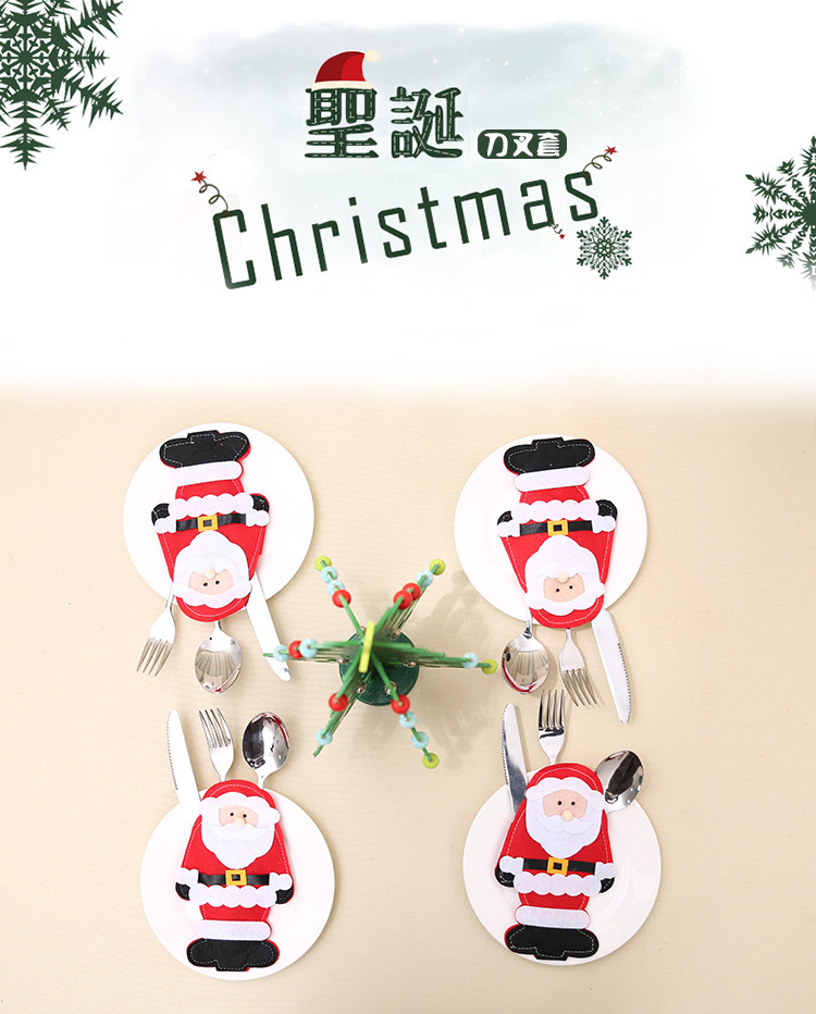 Wholesale of new Christmas decorations, new Santa Claus knife and fork sets, Christmas desktop cartoon tableware, knife and fork bags pic 14