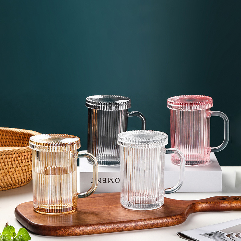 Vertical striped glass mug for drinking water pic 3