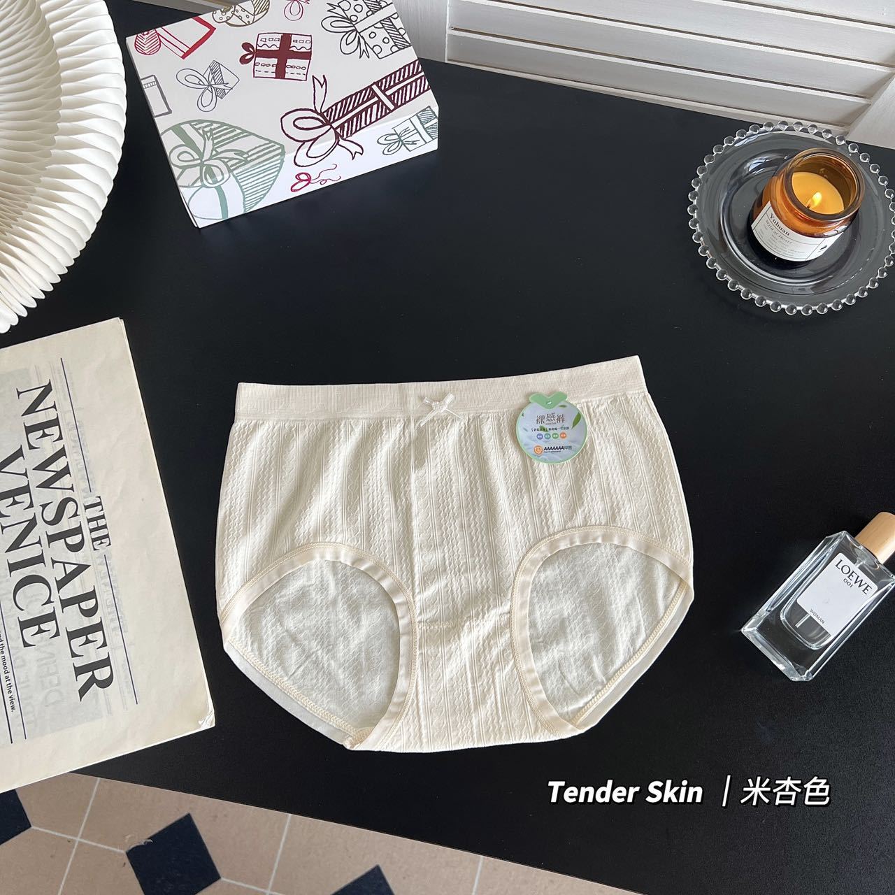 新款7A蚕丝底裆女士内裤蕾丝透气中腰提臀防走光三角裤女收腹无缝详情27