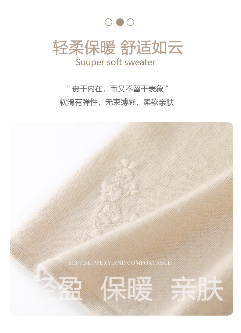 高腰中长款刺绣半身裙女秋冬新款时尚宽松百搭羊毛裙花朵刺绣裙子详情3