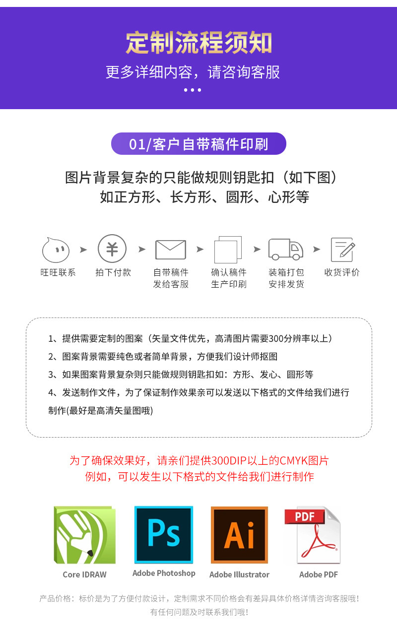 亚克力钥匙扣定制logo校徽二维码书包小挂件链创意礼品纪念品定做详情17