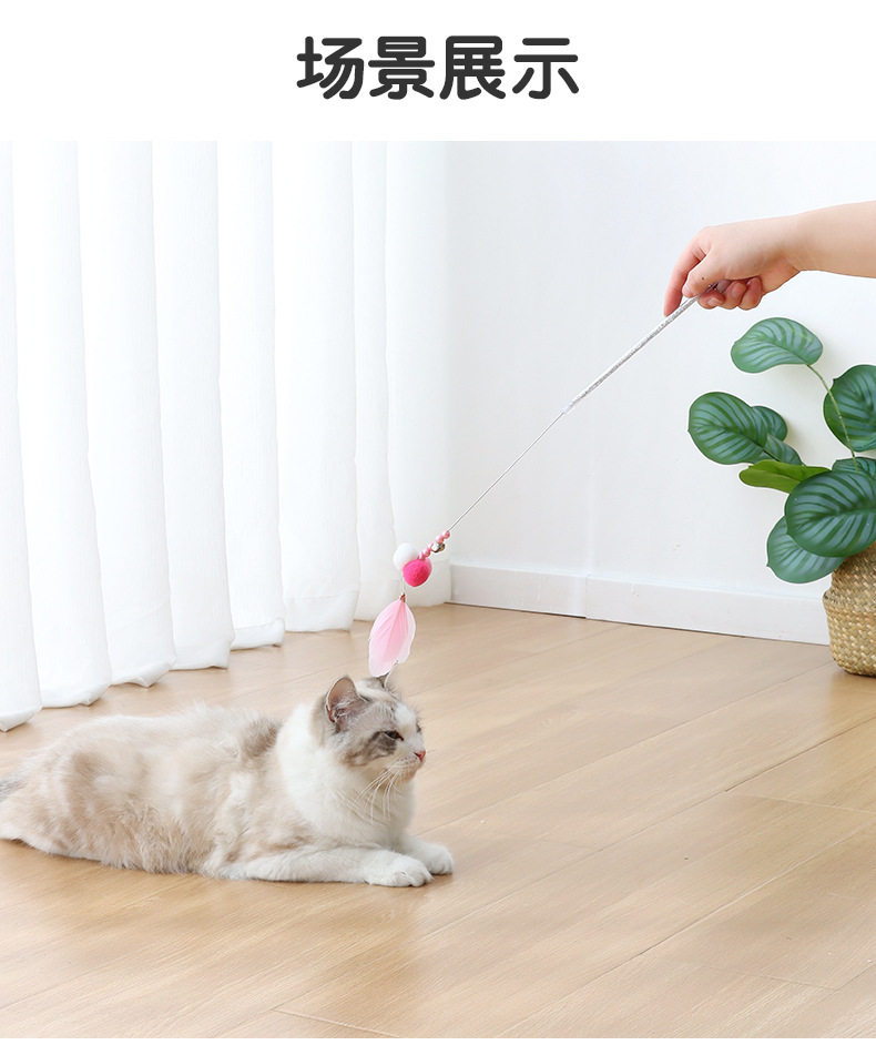 Wholesale in stock: Pipi Tao Three-Ball three-Feather short cat toy with bell feather, pet cat toy pic 36