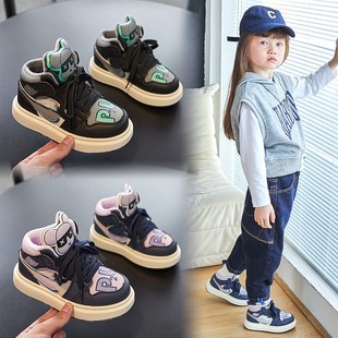 儿童AJ童鞋2022年秋冬款女童加绒高帮运动鞋二棉男童休闲板鞋潮牌详情13