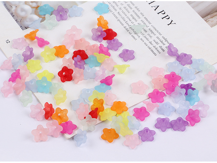 古装发簪手工磨砂花簪子花托 DIY配件饰品材料 塑料亚克力小花朵详情7