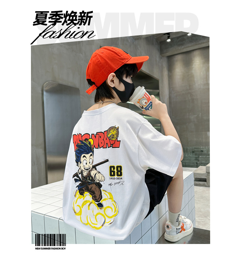 男童短袖T恤夏季薄款半袖纯棉儿童夏装2024新款汗衫中大童夏款潮t详情22