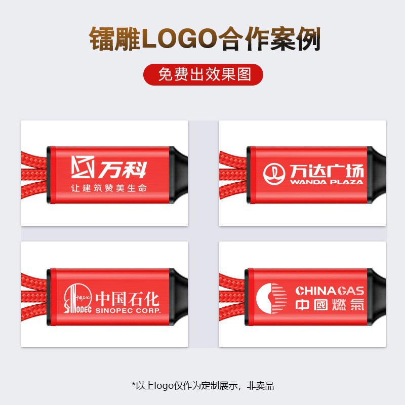 尼龙编织一拖三数据线 三合一充电线 适用于华为安卓苹果现货批发详情3