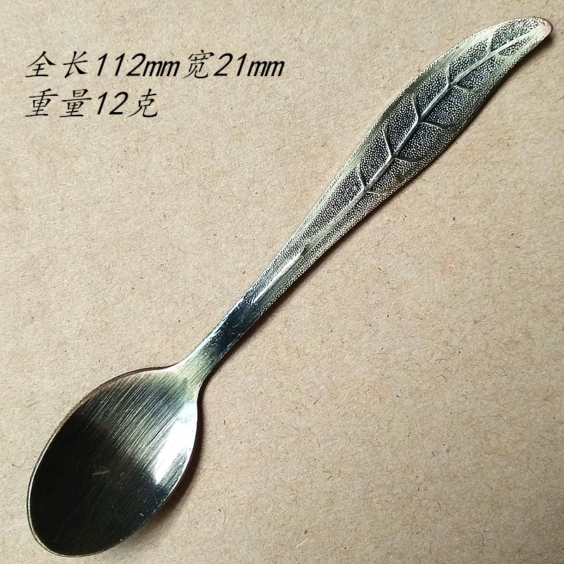 Retro European court tableware 6-piece set: fruit fork, cake fork, pomegranate flower, coffee spoon, small spoon, gold and silver, bronze, dessert spoon, dessert fork, coffee mixing spoon, tableware, ice cream spoon, fork spoon pic 46