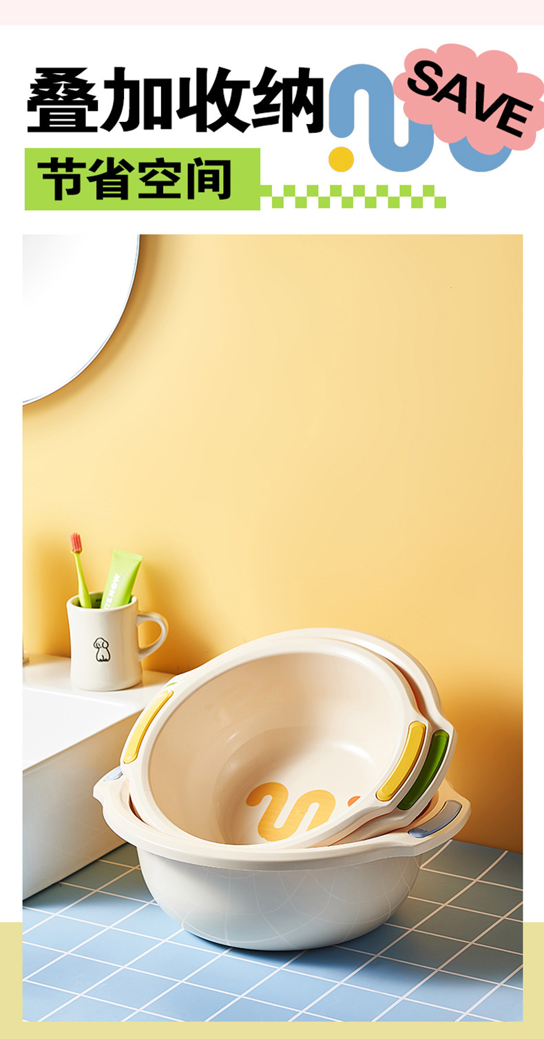 【 Dopamine 】 Plastic basin, student dormitory washbasin, foot basin, household laundry and vegetable basin, thickened, shock-resistant size pic 4