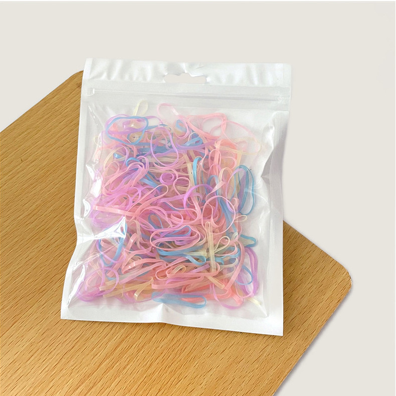 袋装彩色一次性皮筋高弹强拉不断橡皮筋女童发发圈基础发饰品详情18