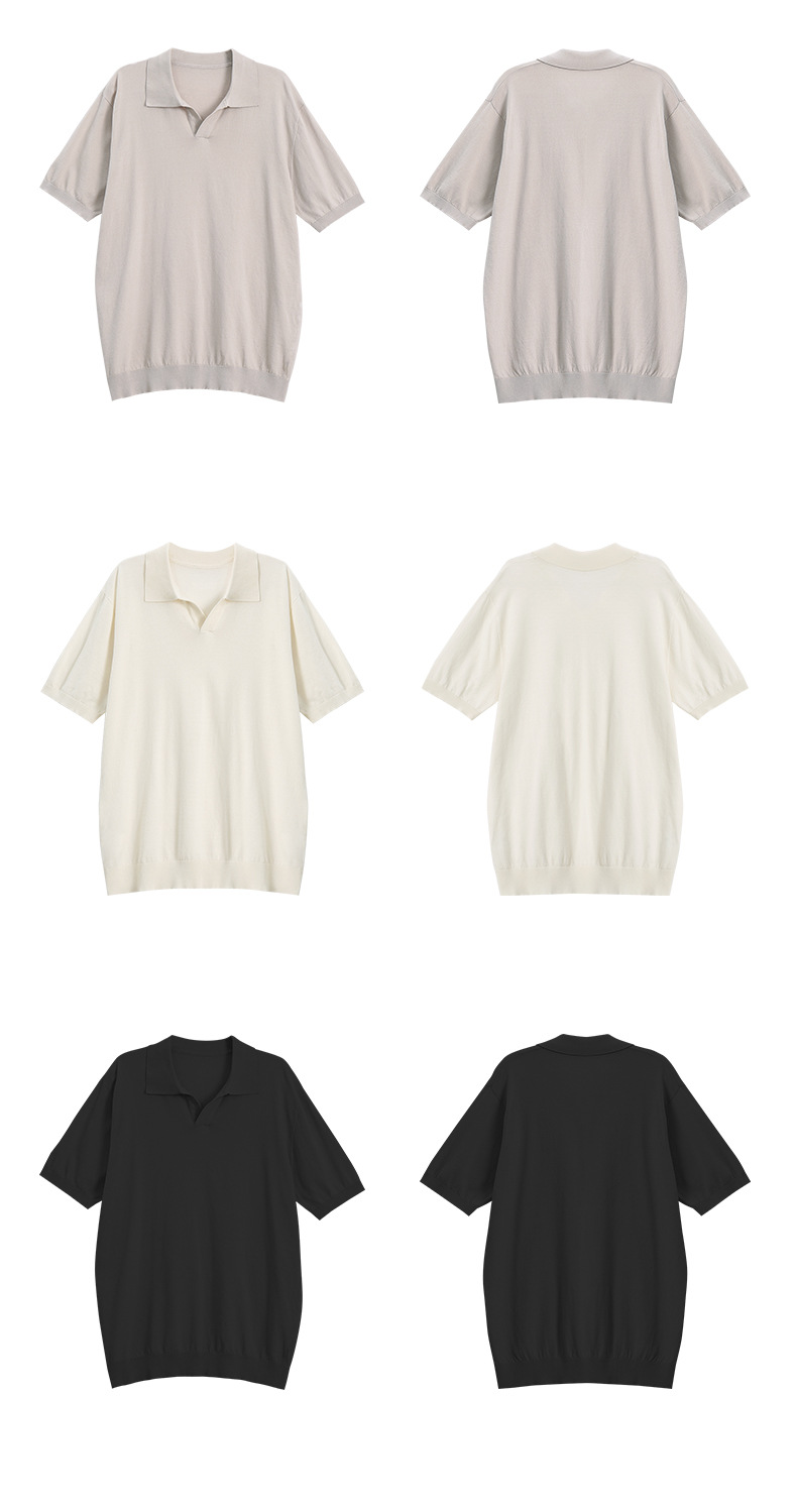 APO男装|简约针织短袖t恤男士2024夏季新款纯色设计垂感POLO衫男详情39