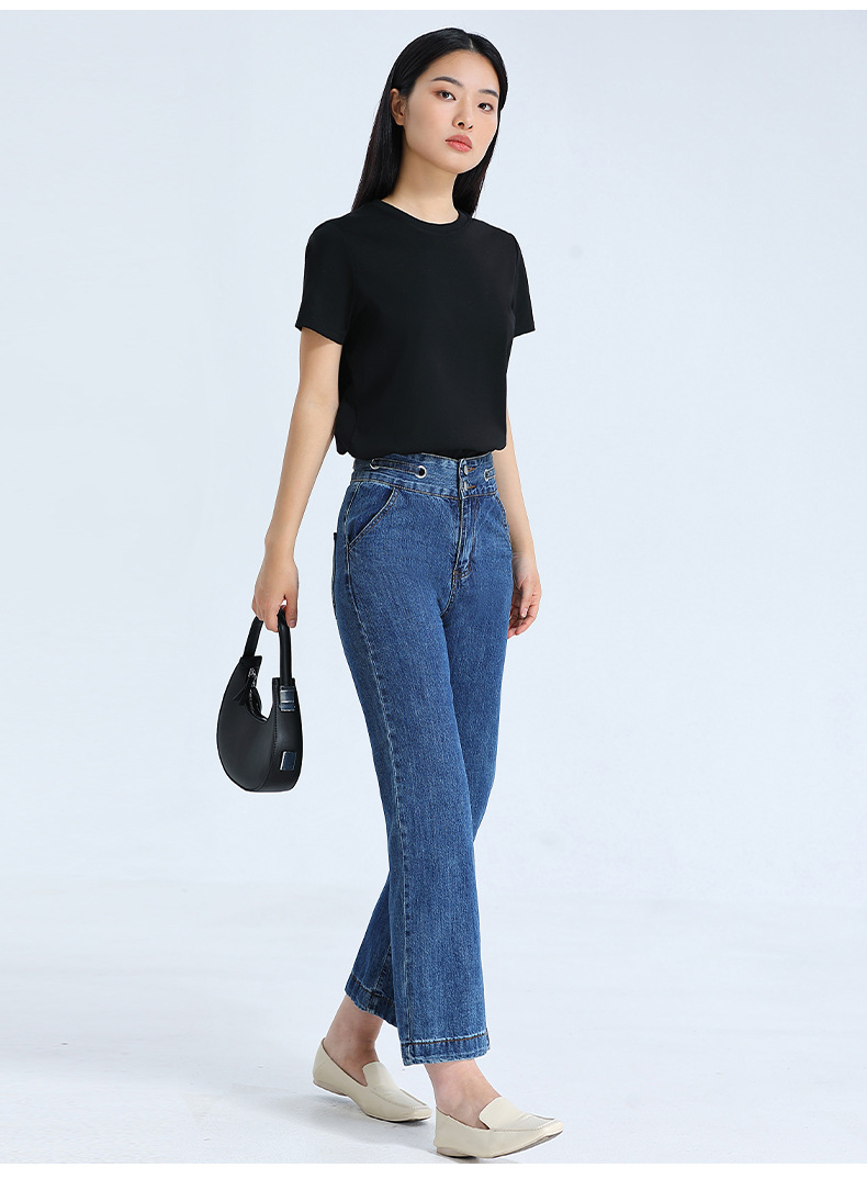 凉感T纯棉短袖T恤女宽松纯色基础内搭打底夏新款圆领白色女装详情42