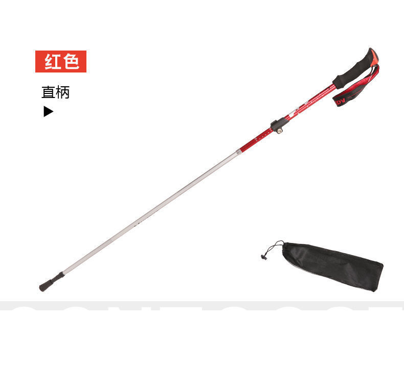 Ultra-light straight-handled aluminum alloy five-section trekking poles for hiking and mountain climbing, foldable outdoor walking ski poles pic 15