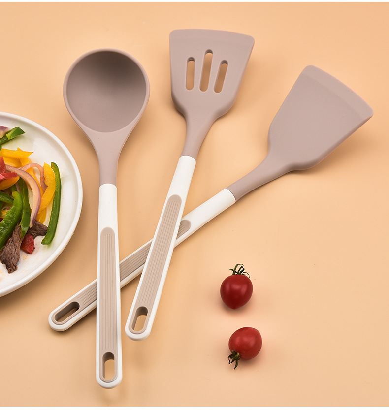 家用硅胶锅铲套装烹饪铲勺厨房厨具套装硅胶汤勺家用炒菜铲煎铲详情13