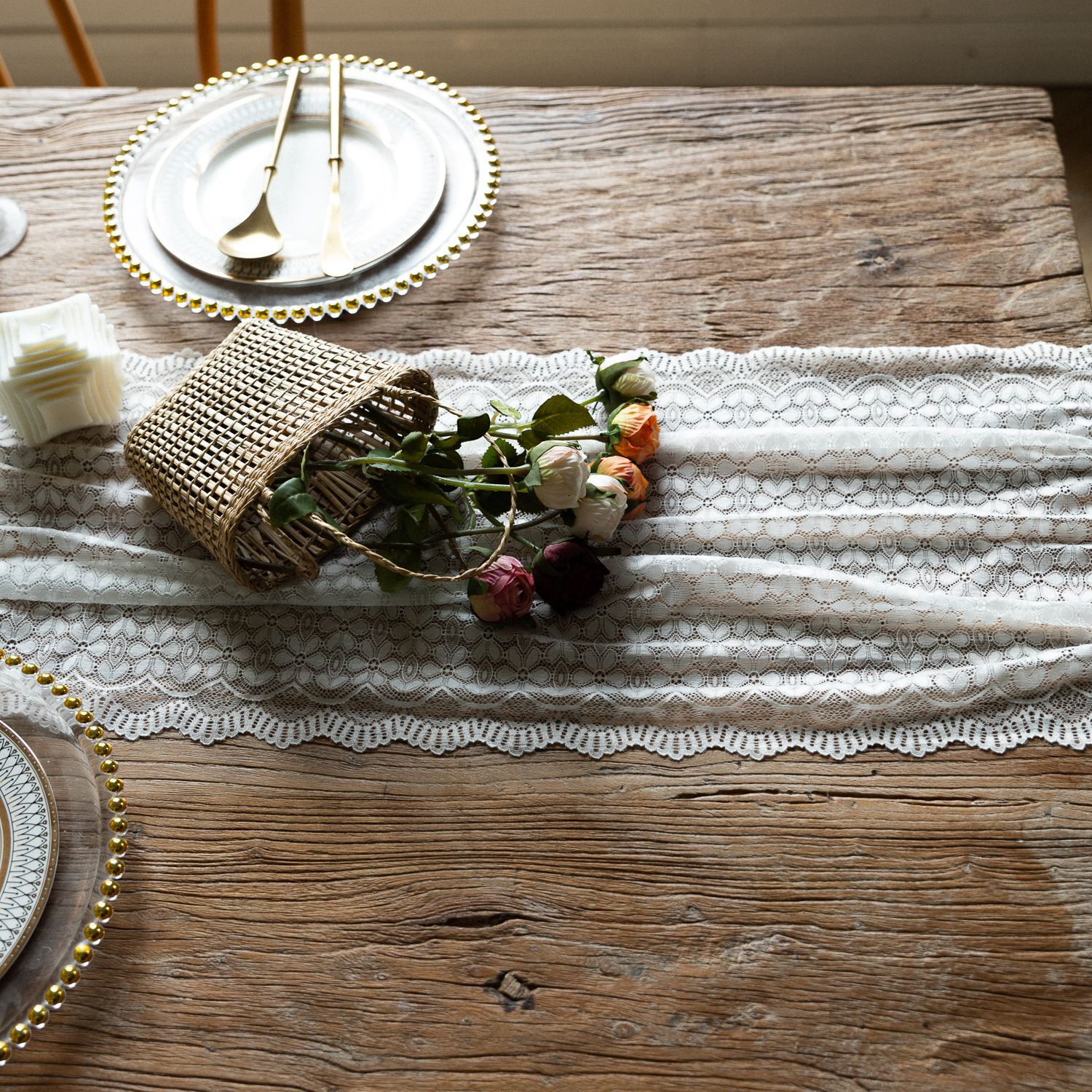 Lace table flag, American retro tablecloth, TV cabinet cover, home Chinese trend decoration bed flag, dressing table scarf, cross-border manufacturer pic 12