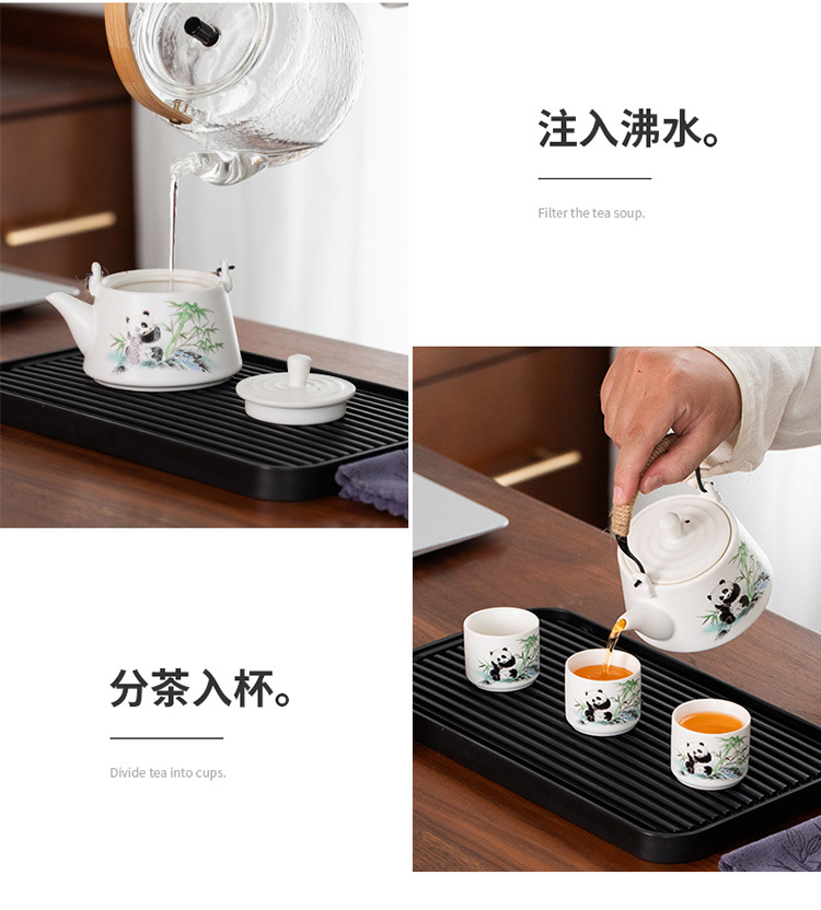 High-end travel tea set, company anniversary celebration souvenirs, business gifts, black pottery Gongfu tea sets pic 19