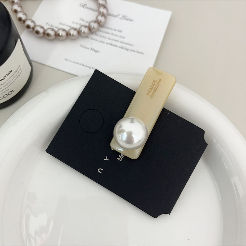 新款醋酸发夹刘海边夹韩国新款精致高级感简约珍珠一字鸭嘴夹发饰详情16