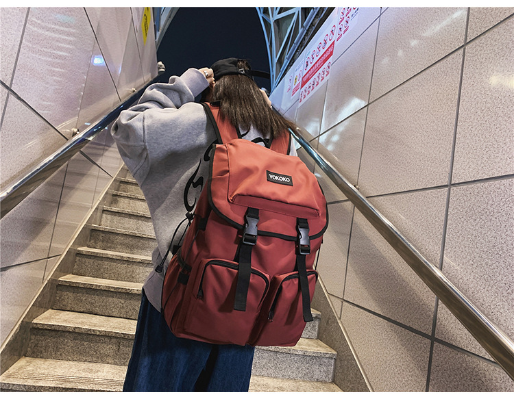 2022新款书包初高中大学生书包工装韩版简约大容量双肩背包详情19