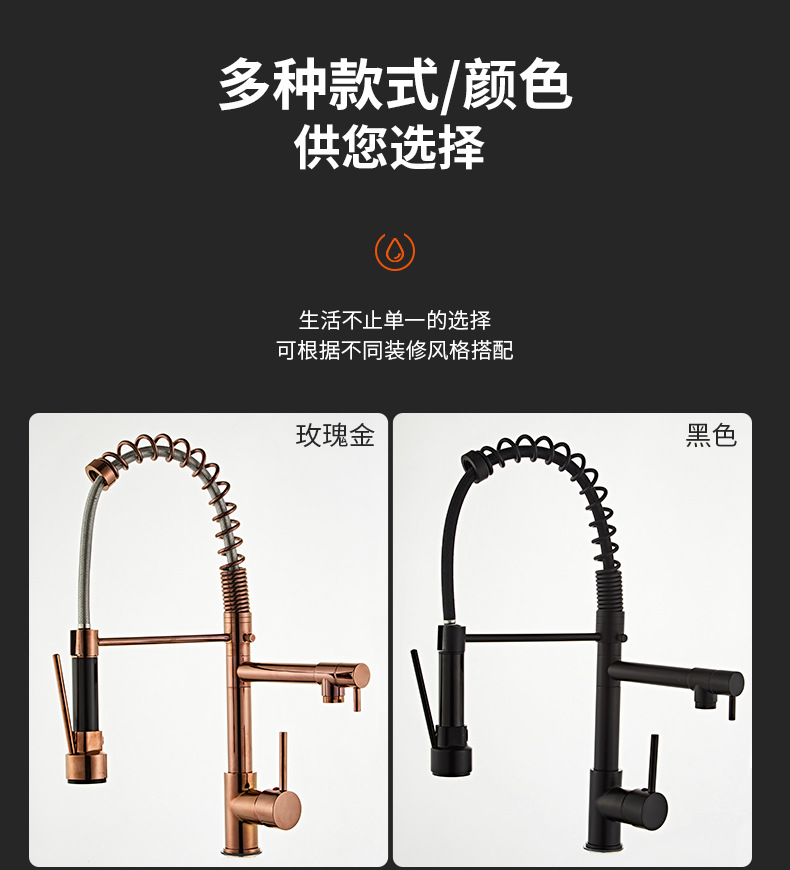 生活颂家用厨房水龙头 厨用弹簧水龙头 水槽洗菜盆水龙头一件代发详情6
