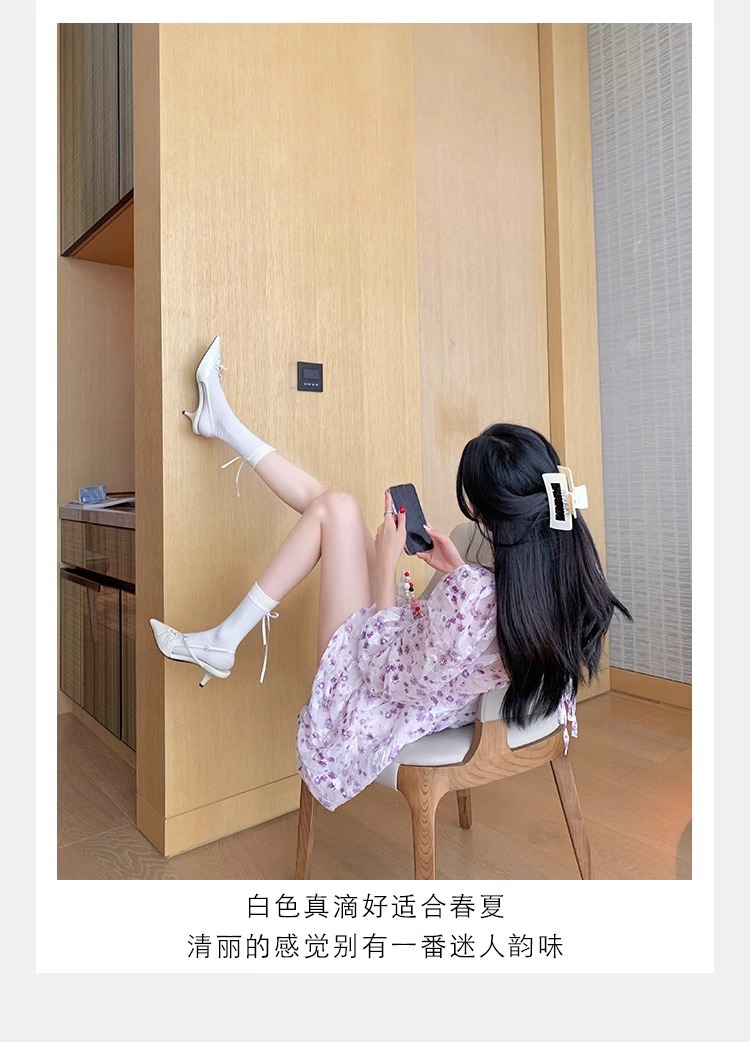 时尚真皮女鞋气质单鞋凉鞋女一字带尖头高跟鞋细跟女鞋2024春夏季详情31