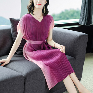 改良旗袍连衣裙女2022夏季新款时尚洋气削肩年轻款中国风水墨印花详情11