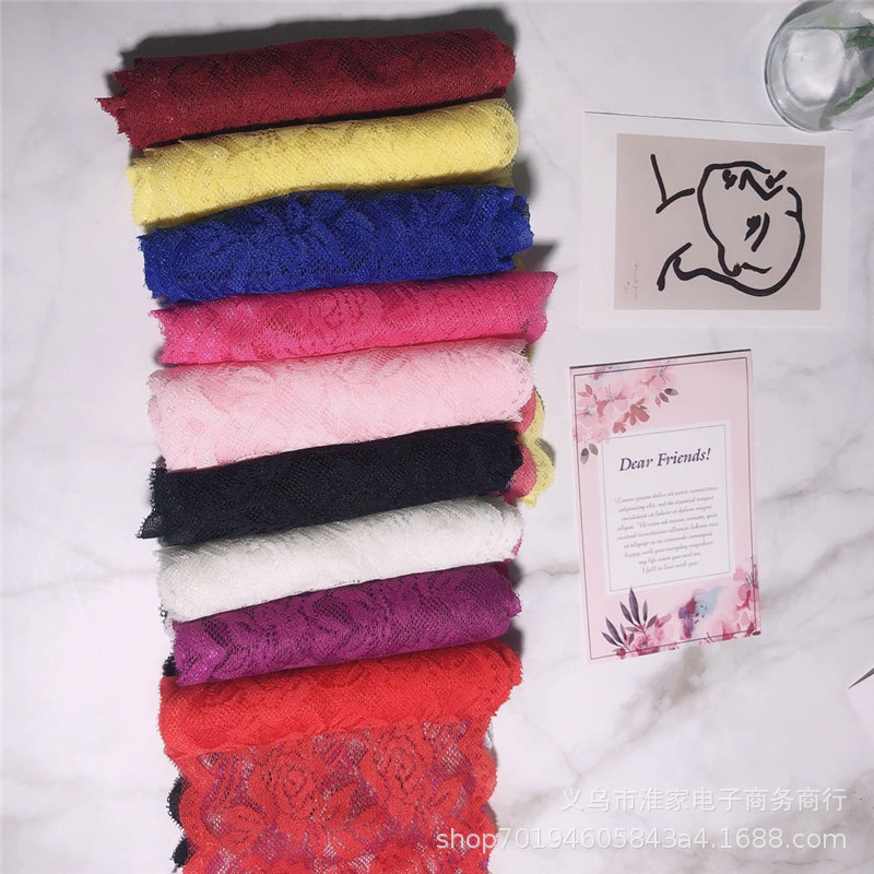 Factory direct sales and immediate supply of elastic lace, nylon 15 cm, spandex lace soft underwear fabric pic 5